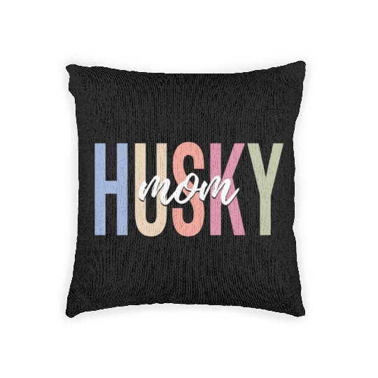 Siberian Husky Dog Lover Mom Woven Pillows