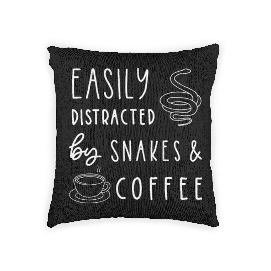 Snake Lover, Reptile Coffee Lover, Pet Snake Woven Pillows