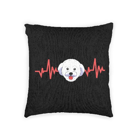 Dog Face Dog Heartbeat Bichon Frise Lovers Woven Pillows