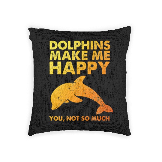 Dolphin Art For Men Women Kids Zoo Dolphin Lover Woven Pillows