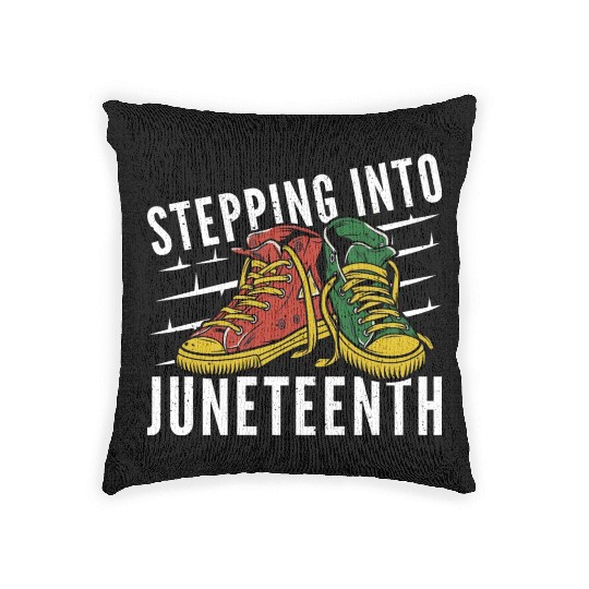 Stepping Into Juneteenth 2024 Afro American Woven Pillows