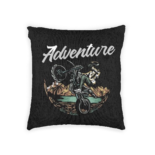 MOTOCROSS ITS TIME ADVENTURE Woven Pillows