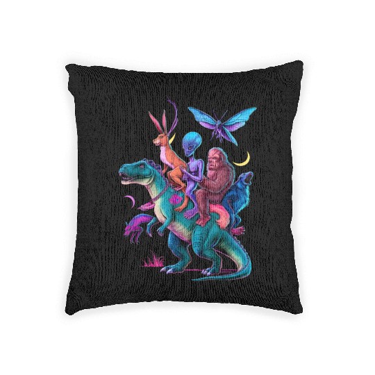 Cryptozoology Cryptid Bigfoot Jackalope Mothman Woven Pillows