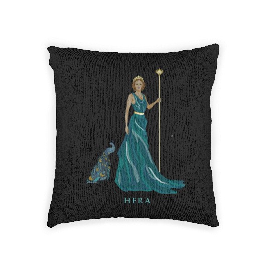 Majestic Hera: Greek Goddess Woven Pillows