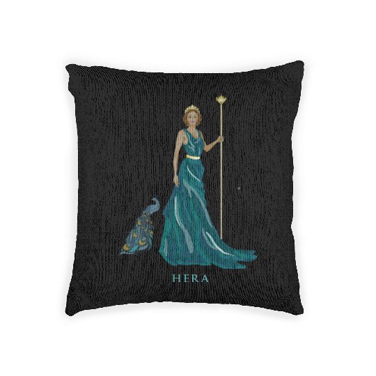 Majestic Hera: Greek Goddess Woven Pillows