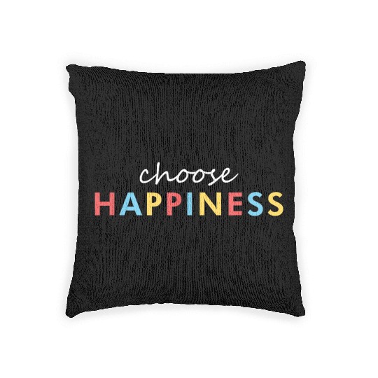 Vintage Retro Choose Happiness Woven Pillows