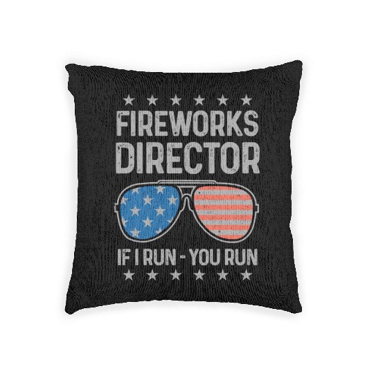 4th Of July Fireworks Funny Fireworks Director Woven Pillows