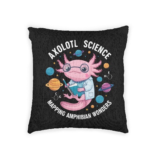 Axolotl Science Teacher Mexican Salamander Woven Pillows