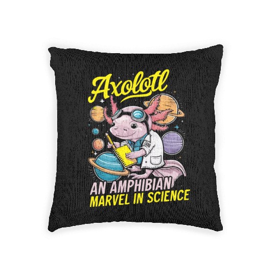 Axolotl Science Teacher Mexican Salamander Woven Pillows