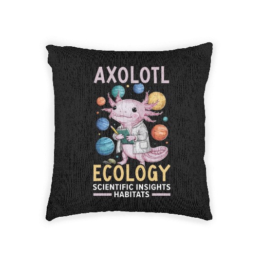 Axolotl Science Teacher Mexican Salamander Woven Pillows