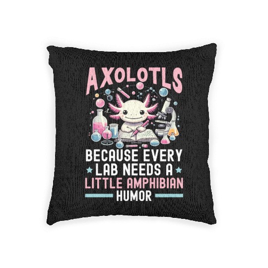 Axolotl Science Teacher Mexican Salamander Woven Pillows