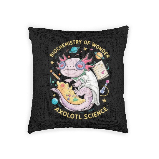 Axolotl Science Teacher Mexican Salamander Woven Pillows