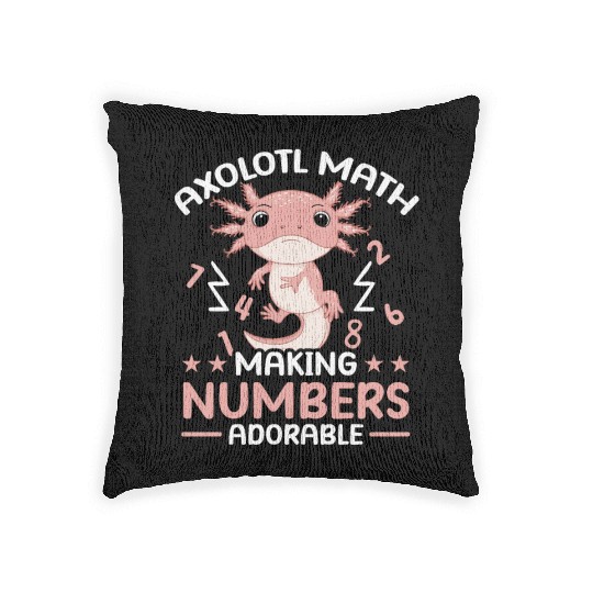 Axolotl Math Teacher Mexican Salamander Amphibian Woven Pillows