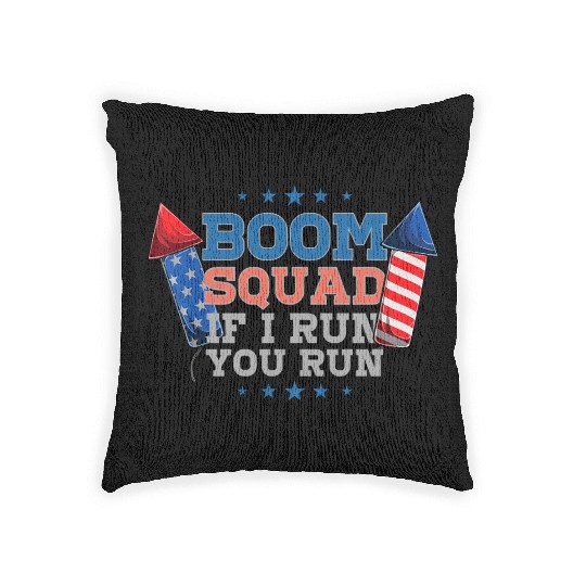 BOOM SQUAD Fireworks Director 4th of July Woven Pillows