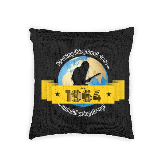 60th birthday Rocking this planet since 07/1964 Woven Pillows