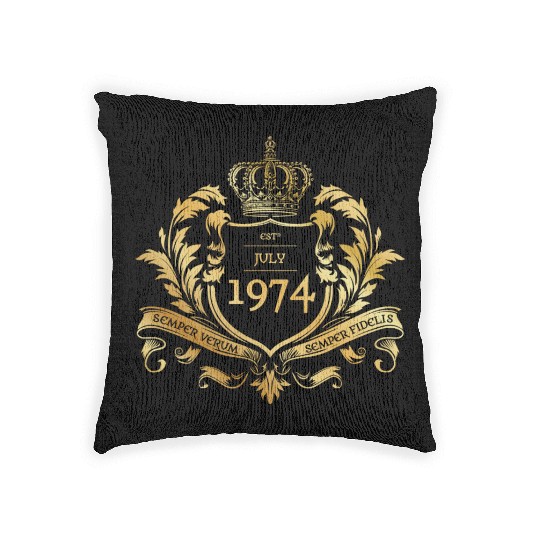 50th birthday "Semper Verum - Established 07/1974 Woven Pillows