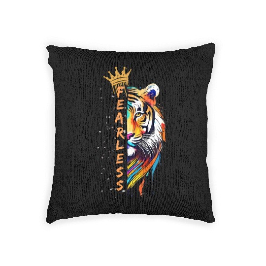 FEARLESS LIKE TIGER Woven Pillows
