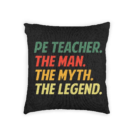 Cool PE Teacher Art Physical Education Teacher Woven Pillows