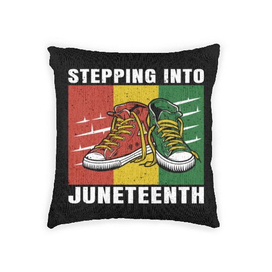 Stepping Into Juneteenth 2024 Afro American Woven Pillows