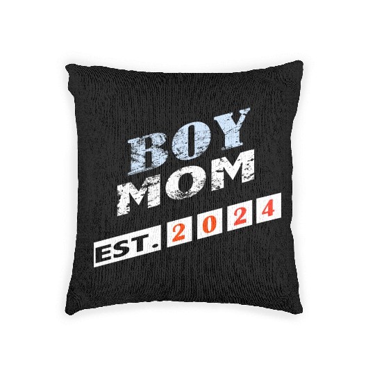 Boy Mom - est. 2024 Woven Pillows