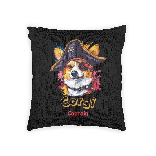 Captain Corgi Woven Pillows
