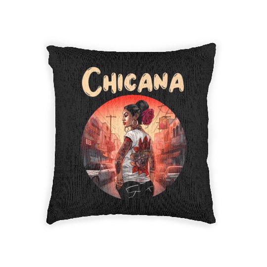 Chicana Lowrider Clothes Mexican American Woven Pillows