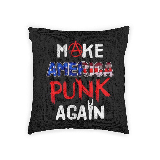 Make America punk again / US Punk Rock, Punks Woven Pillows