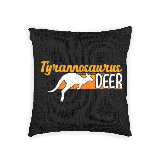 Funny Kangaroo Tyrannosaurus Deer Illustration for Woven Pillows