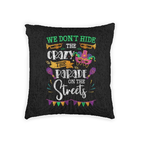 Mardi Gras Music Louisiana Queen Woven Pillows