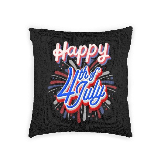 Happy 4th Of July Patriotic American Woven Pillows