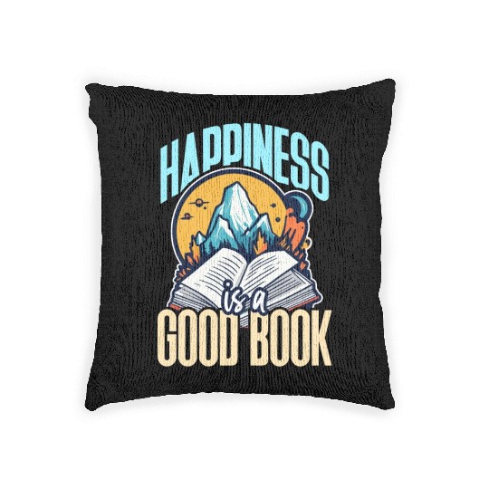 Literature Teacher Happiness Is A Good Book Reader Woven Pillows