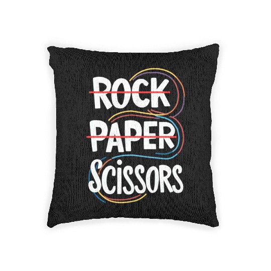 Rock Paper Scissors Lesbian Funny Gay Pride LGBT Woven Pillows
