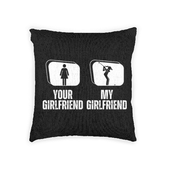 Golfing Your Girlfriend My Girlfriend Proud Woven Pillows
