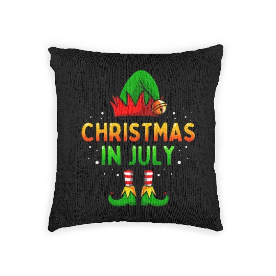 Christmas In July Santa Elf Woven Pillows