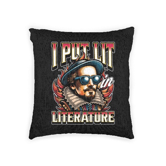 Literature Teacher I Put Lit In Literature Bookish Woven Pillows
