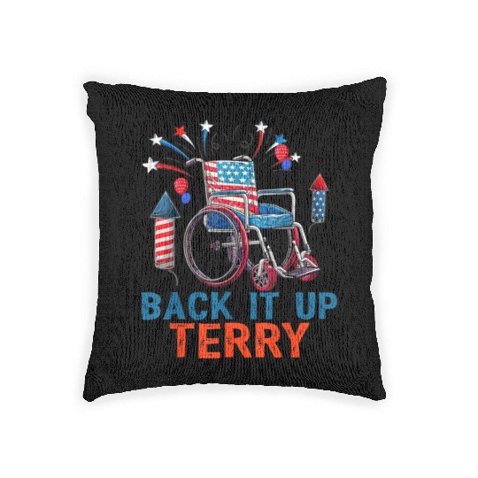 Back Terry Fireworks 4th July Woven Pillows