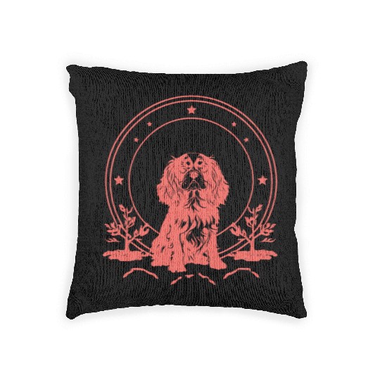 Cavalier King Charles Spaniel Celestial Tarot Card Woven Pillows