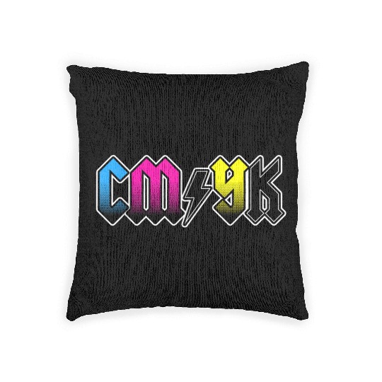 CMYK Rock Band Graphic Designer Woven Pillows