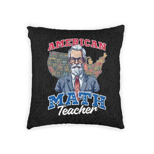 4th Of July Math Teacher American Math Teacher Woven Pillows