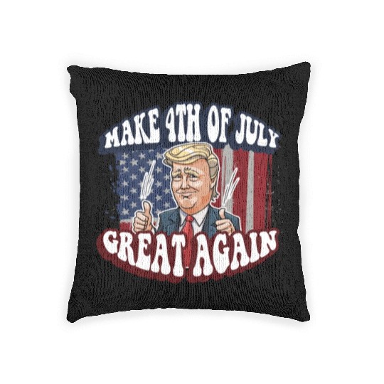 Make 4th Of July Great Again 2024 Donald Trump Woven Pillows