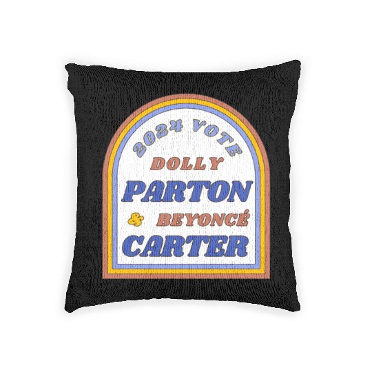 Vote Dolly Parton & Beyonce Carter 2024 Election Woven Pillows