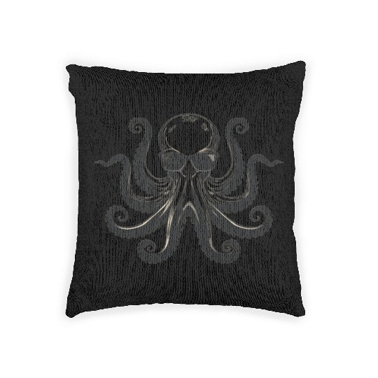 Minimalism Cool Octopus with Sunglasses Woven Pillows