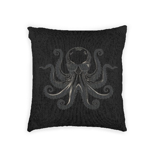 Minimalism Cool Octopus with Sunglasses Woven Pillows