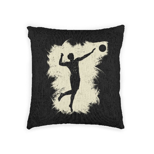 Volleyball Beach Grunge Vintage Woven Pillows