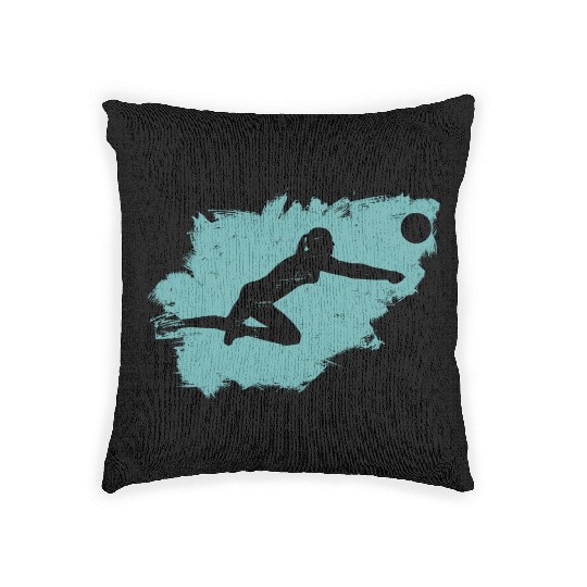Volleyball Beach Grunge Vintage Woven Pillows