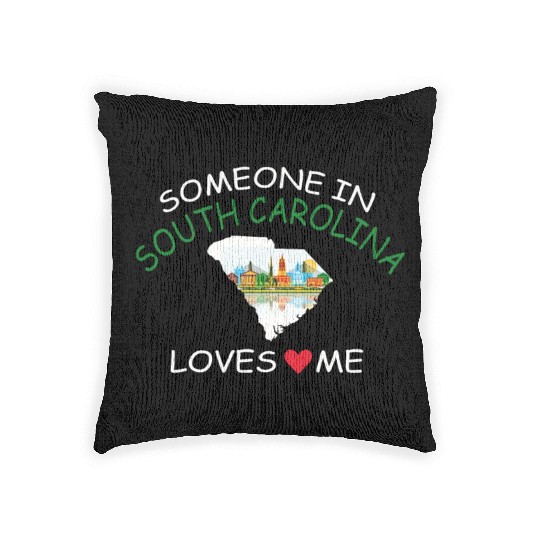 Someone In South Carolina Loves Me Woven Pillows