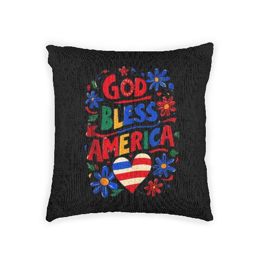 God Bless America Woven Pillows