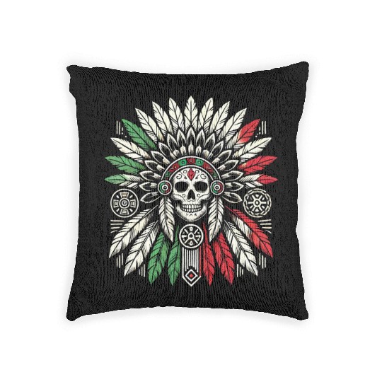 Aztec Warrior Indigenous Mexican Aztec Jaguar Woven Pillows
