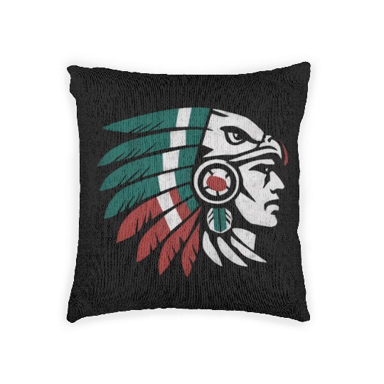 Aztec Warrior Indigenous Mexican Aztec Jaguar Woven Pillows