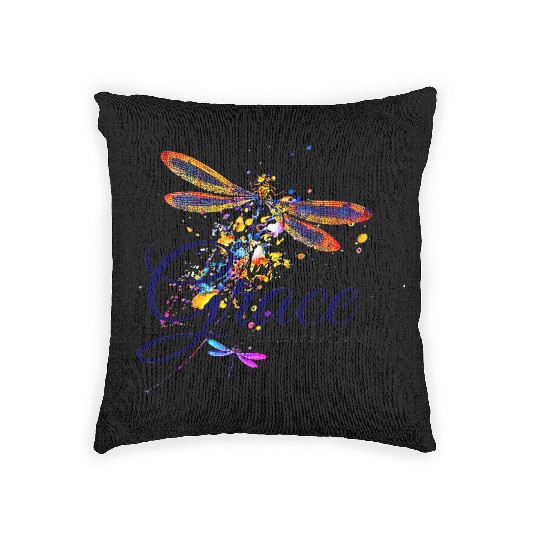 Amazing Grace Dragonfly splatter Woven Pillows